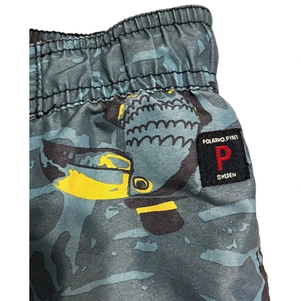 Polarn O. Pyret Sweden Toucan Tropical Swim Trunks Board Shorts Teal 2-4 years‎